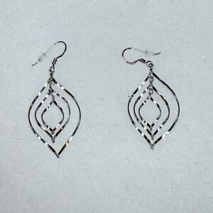 Frieda Rothman Silver Twisted Water Drop Sterling Silver Earrings